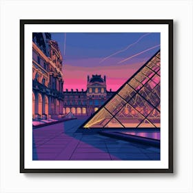 Louvre At Sunset 2 Art Print