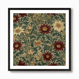 William Morrisstyle Floral Pattern Art Print