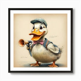 Duck With A Megaphone Art Print