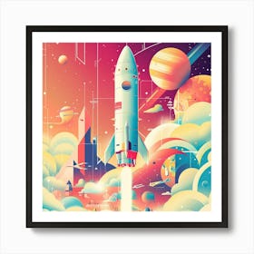 Space Rocket 2 Art Print