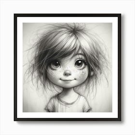 Little Girl With Freckles Art Print