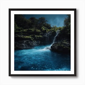 Waterfall - Waterfall Stock Videos & Royalty-Free Footage Art Print