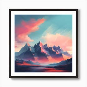 Abstract Mountain Landscape Art Print