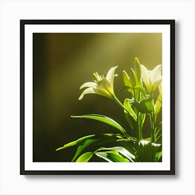 Easter Lilies In A Sunlit Church Serene Art Print