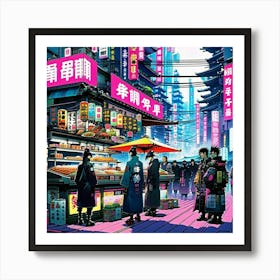 Neon Street Food 1 Art Print