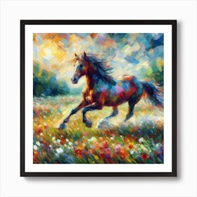 Floral Horse Art Print