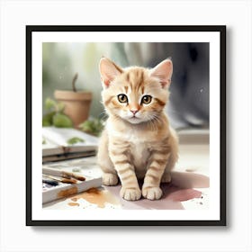 Kitten Painting Art Print