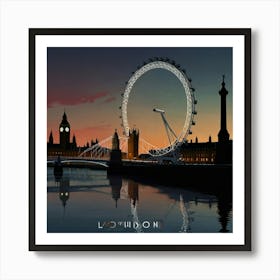 London Eye At Sunset Art Print