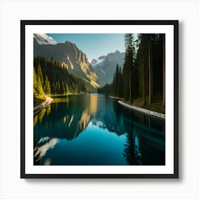 The sunset over river Art Print