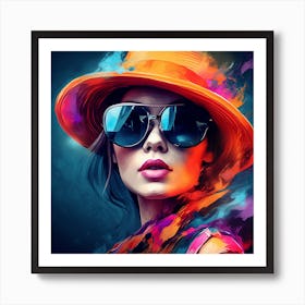 Woman In A Hat 9 Art Print