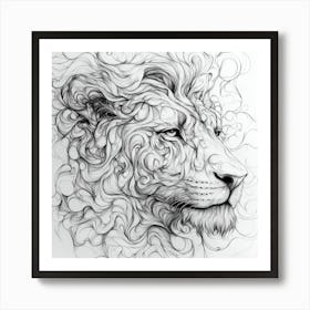 Lion Head 1 Art Print