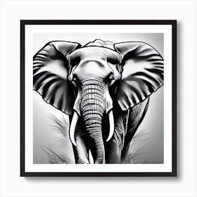 Elephant In The Grass Art Print