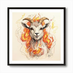 Goat On Fire 48 Art Print