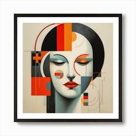 Abstract Bauhaus Finnish Woman 04 Art Print