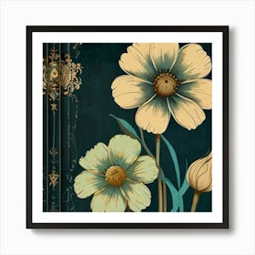 Flowers On A Book Art Print