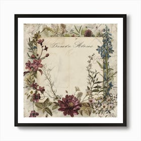 Vintage Floral Frame Art Print