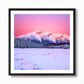 Sunrise Over Snowy Mountains Art Print