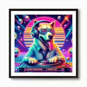 Dj Dog Art Print