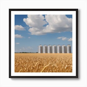 Wheat Field With Silos 1 Art Print