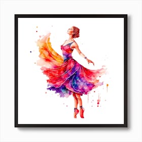 Ballerina Watercolor Painting 1 Art Print