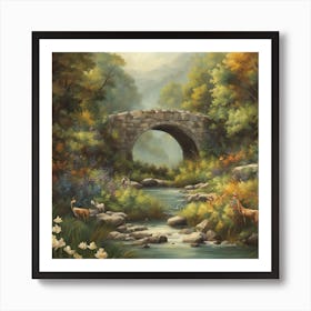 Bridge Over The Stream Art Print