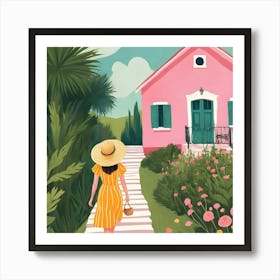 Pink House Art Print