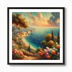 Sunset By The Sea Art Print