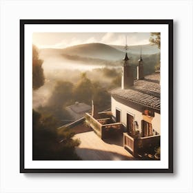 Firefly Rustic Rooftop Spanish Villas Landscape 36894 Art Print