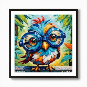 Owl With Glasses Art Print