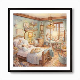 Vasi 92972 A Cozy Nursery Filled With Pastel Colors Plush Toys Art Print