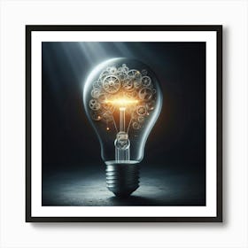 Light Bulb With Gears 2 Art Print