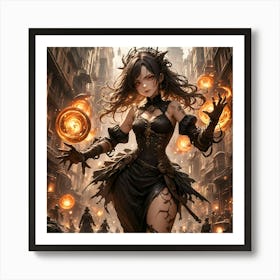 Sexy Witch Steampunk Anime Poster  Art Print