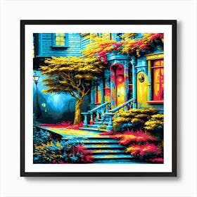 House At Night Art Print