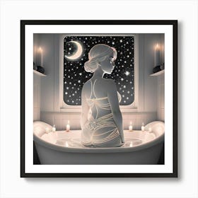 Woman In A Bath Art Print