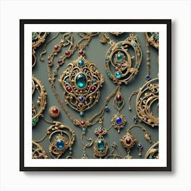 Vintage Jewelry Set Art Print