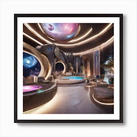 Futuristic Bathroom Art Print