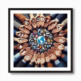 Hands Of People Around The World Art Print