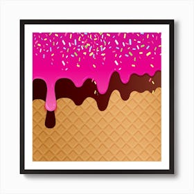 Ice Cream Waffle Vector 8 Art Print