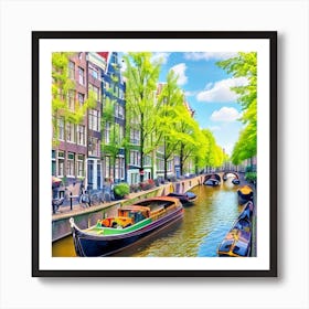 Amsterdam Canals Art Print