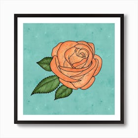 Orange Rose Art Print