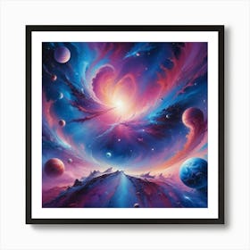 Heart Of Space Paintings Art Print Art Print