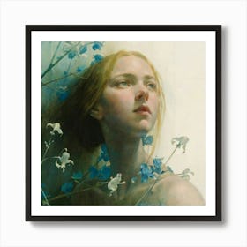 'The Blue Flower' Art Print