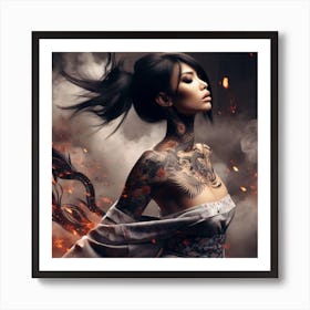 Asian Tattooed Woman 1 Art Print