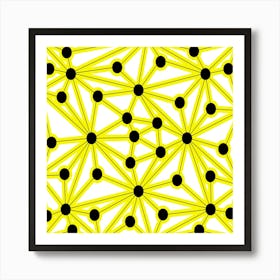 Yellow Dots On A White Background Art Print