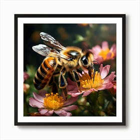 Bee On Flower 8 Art Print