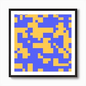 Blue And Yellow Squares 1 Art Print
