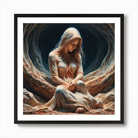 Woman In A Tree Art Print