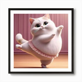 Cute Cat Dancing Art Print