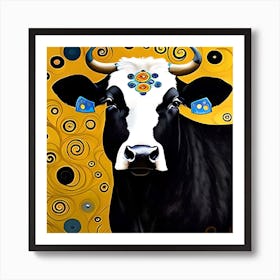 Cow With Swirls Art Print