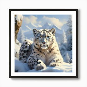 Snow Leopard 2 Art Print